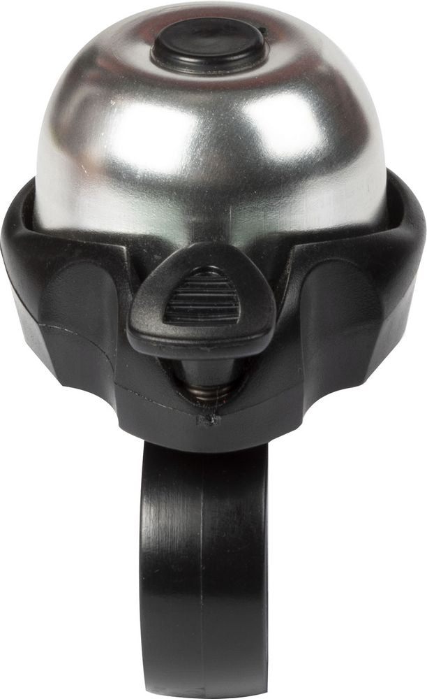 MIni campanello universale per bicicletta in acciaio di colore nero/silver