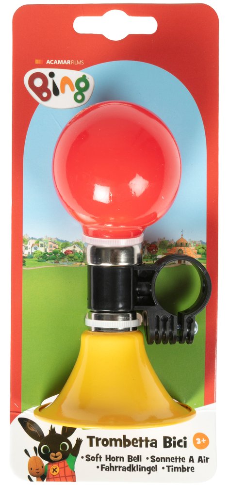 Trombetta ciclo bambino coniglietto Bing rosso giallo bici