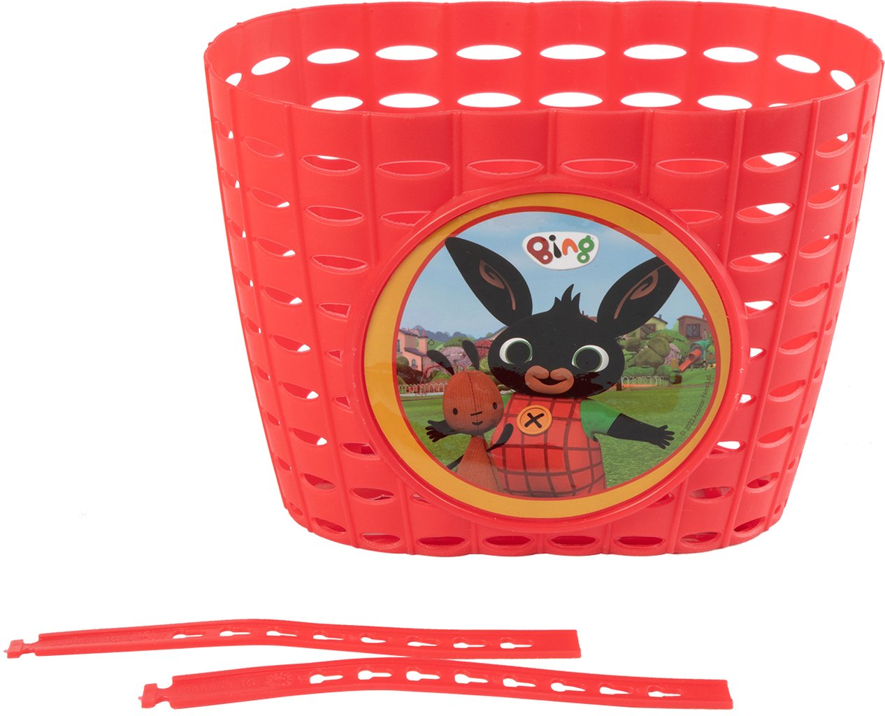 TATAWAY Cestino portaoggetti ciclo bambino unisex con coniglietto Bing rosso