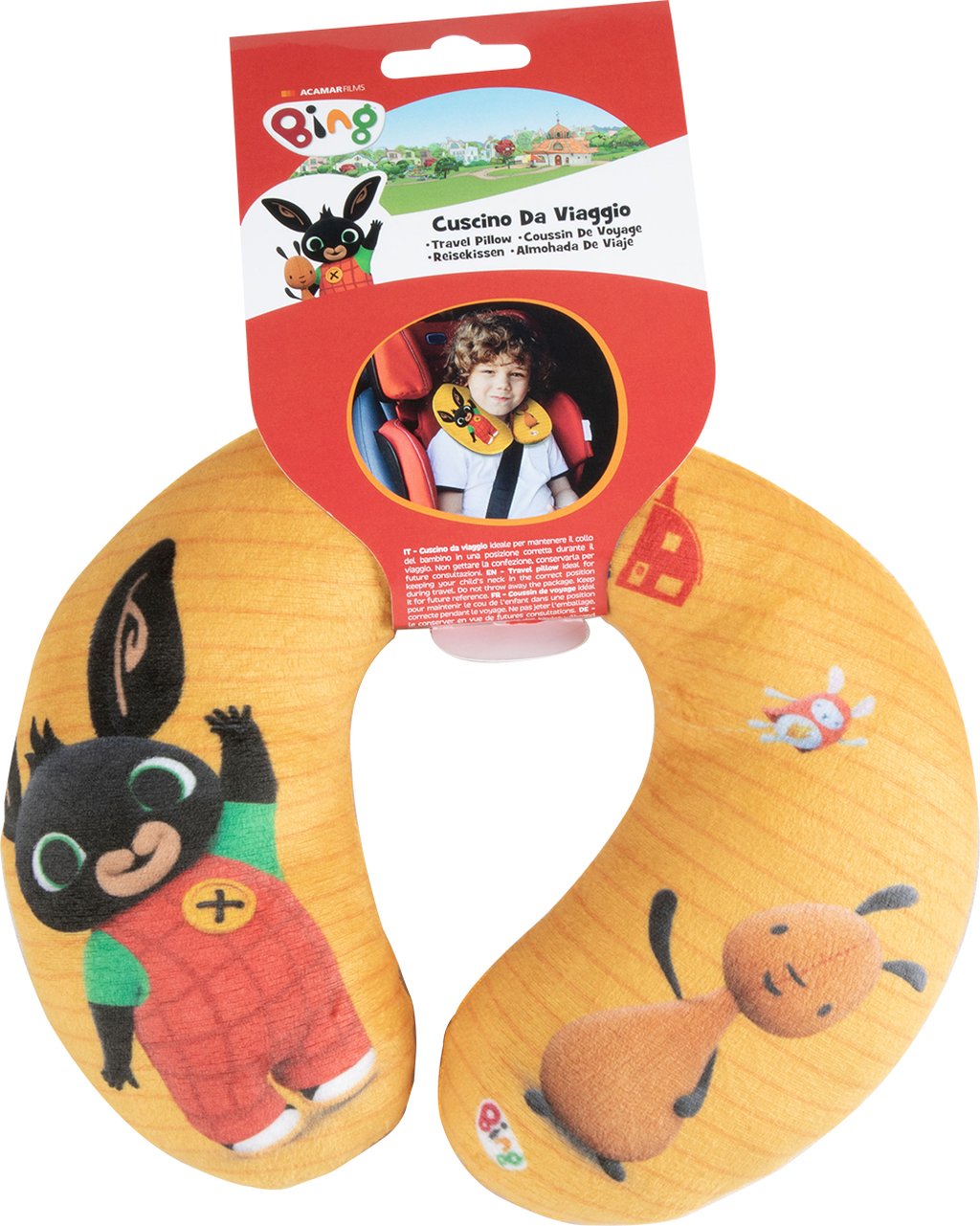 TATAWAY Cuscino baby per collo da Viaggio Cervicale in tessuto coniglietto Bing