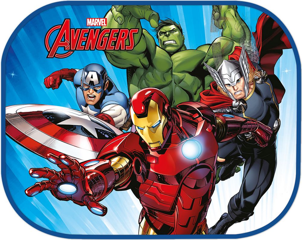 Tendine laterali auto Marvel Avengers 44x35 cm  Parasole supereroi