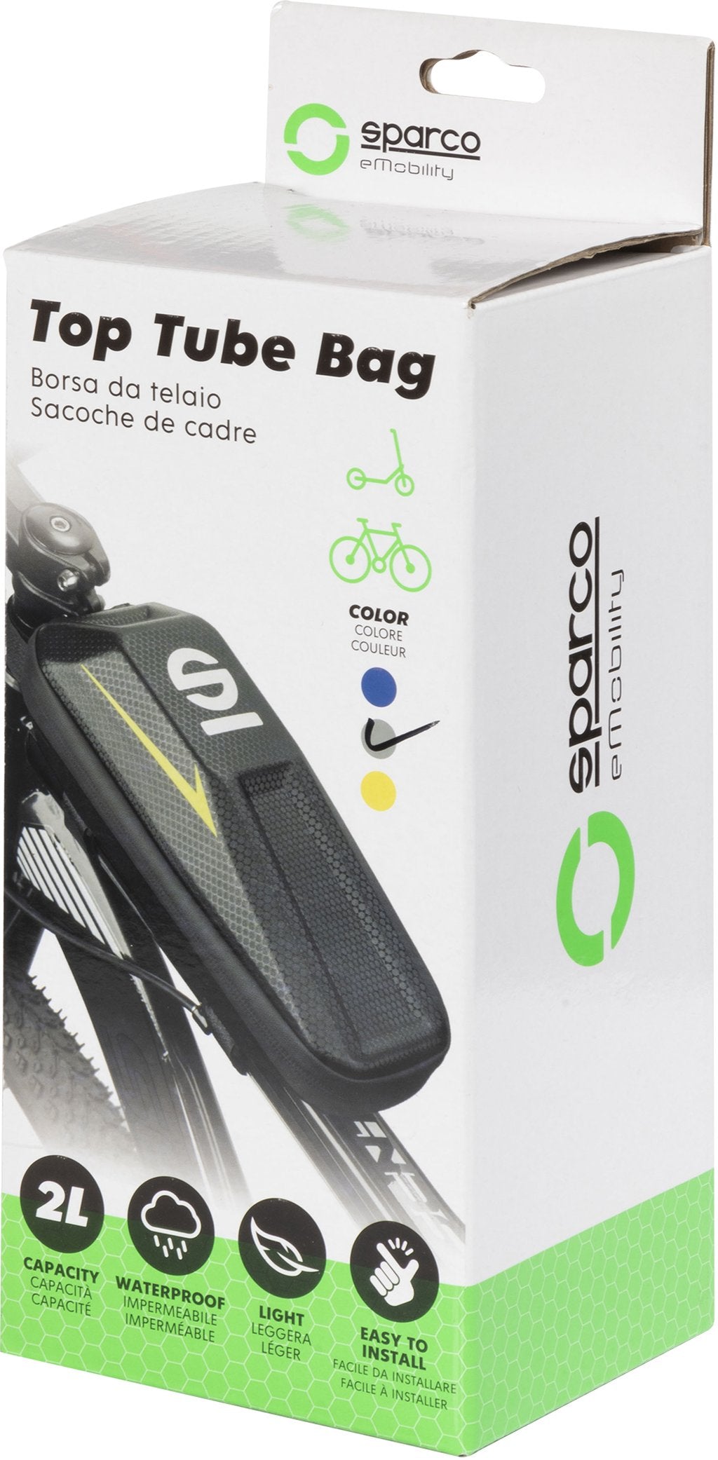 SPARCO Borsa grigia da telaio per bici in EVA con guscio rigido impermeabile