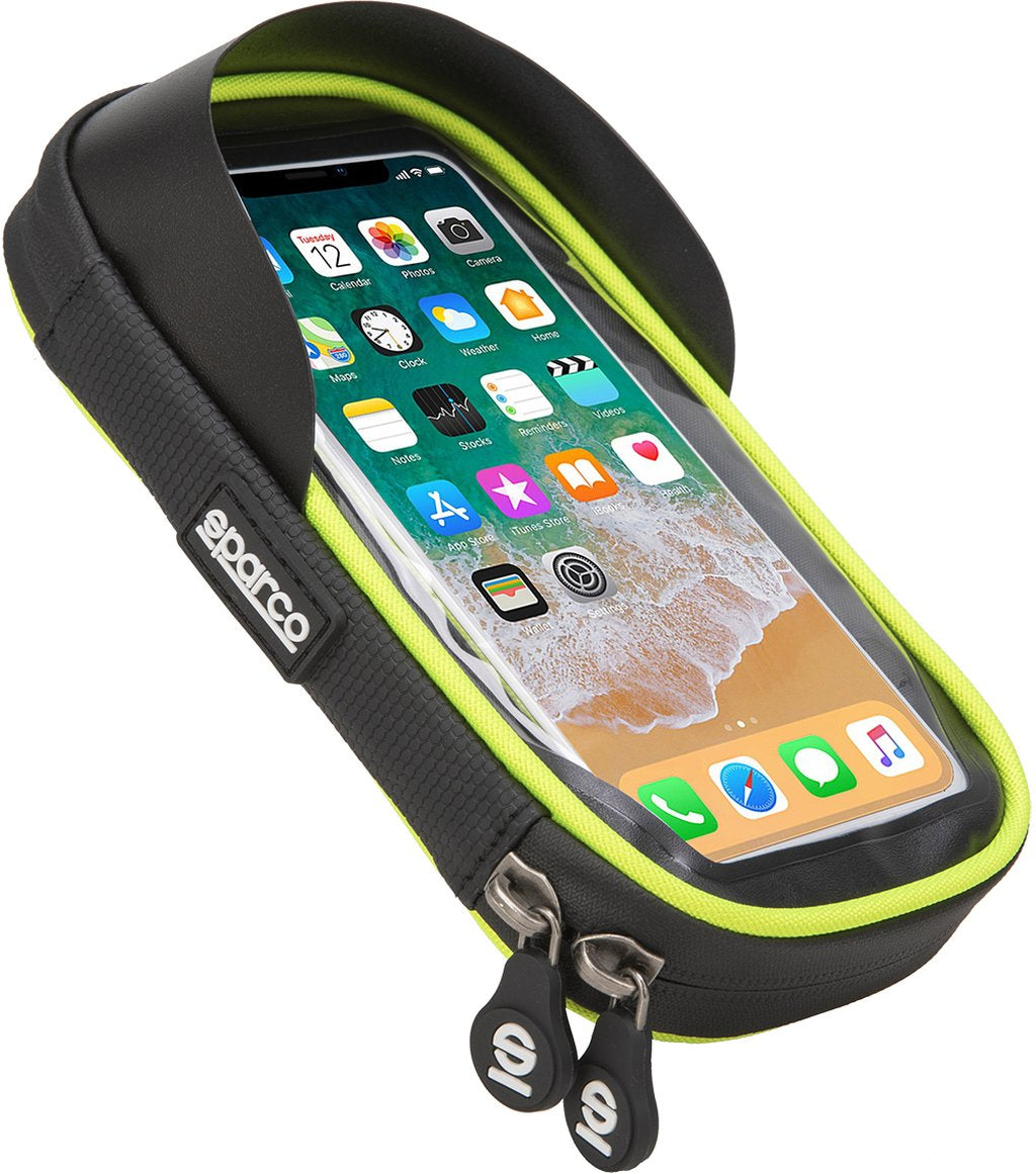 SPARCO Custodia Borsa gialla porta cellulare per bici in microfibra