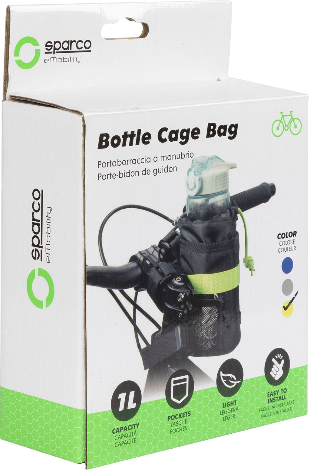 SPARCO Porta borraccia giallo per bicicletta in microfibra con lamina