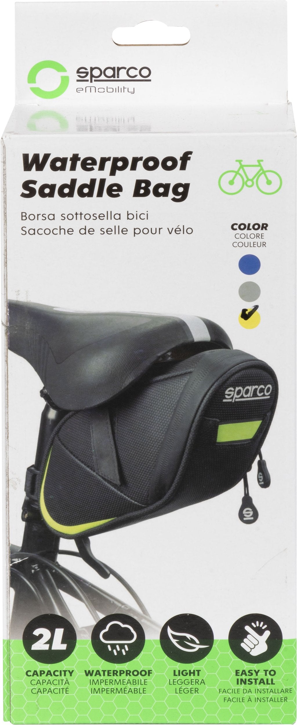 SPARCO borsa gialla per bicicletta in materiali compositi impermeabile