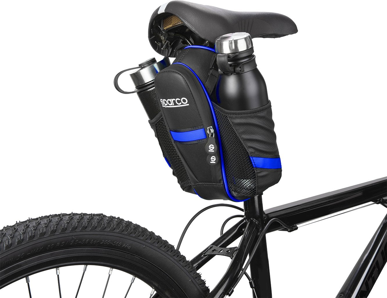 SPARCO borsa blu da sella per bicicletta in nylon adatta a lunghi viaggi cn