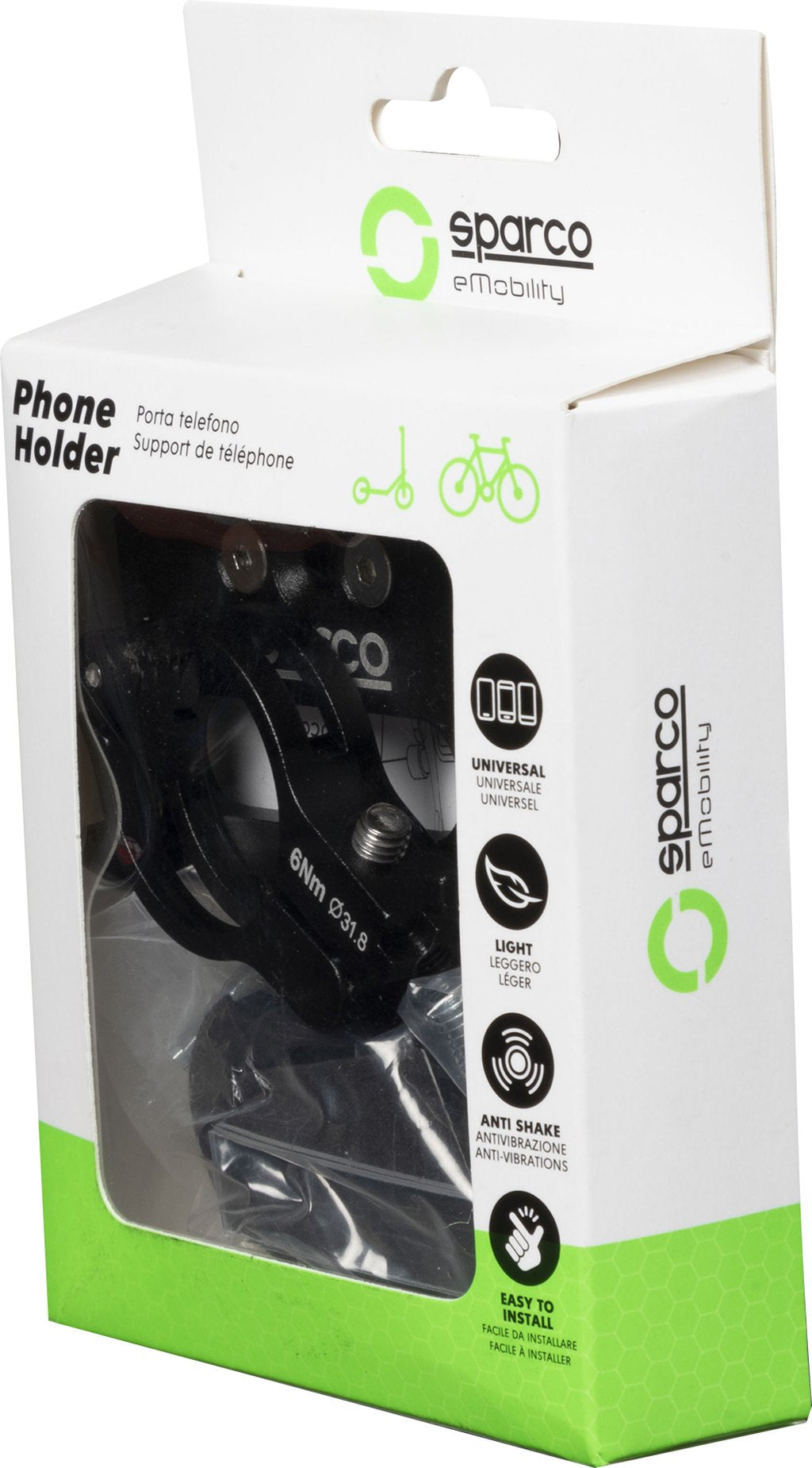 SPARCO Porta Smartphone per bici in lega di alluminio regolabile e facile