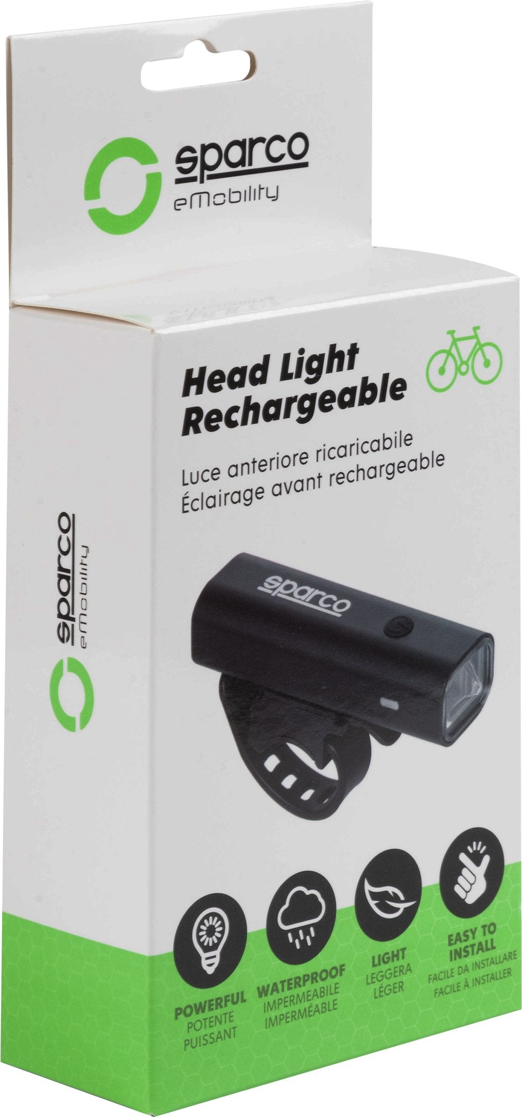 SPARCO Fanalino anteriore per bicicletta in copertura metallica con indicatore