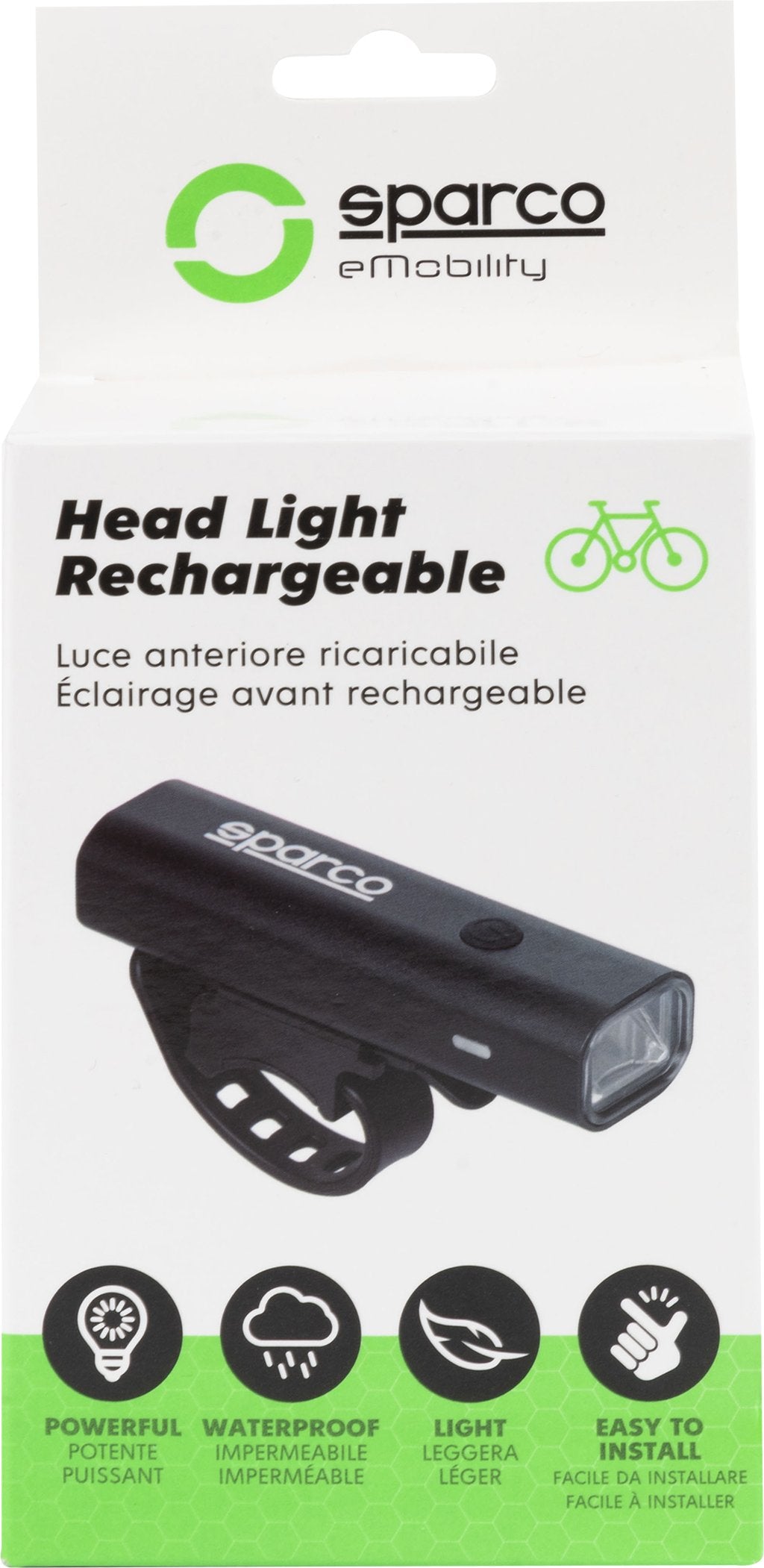 SPARCO Fanalino anteriore per bicicletta in copertura metallica con indicatore