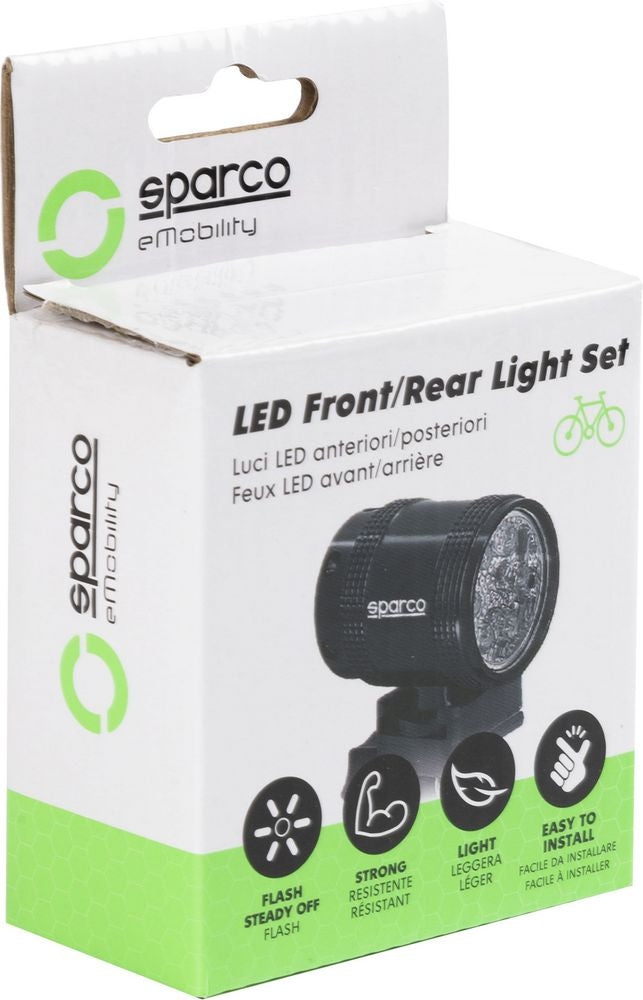 Set luce per bicicletta anteriore e posteriore Sparco