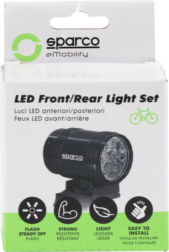 Set luce per bicicletta anteriore e posteriore Sparco