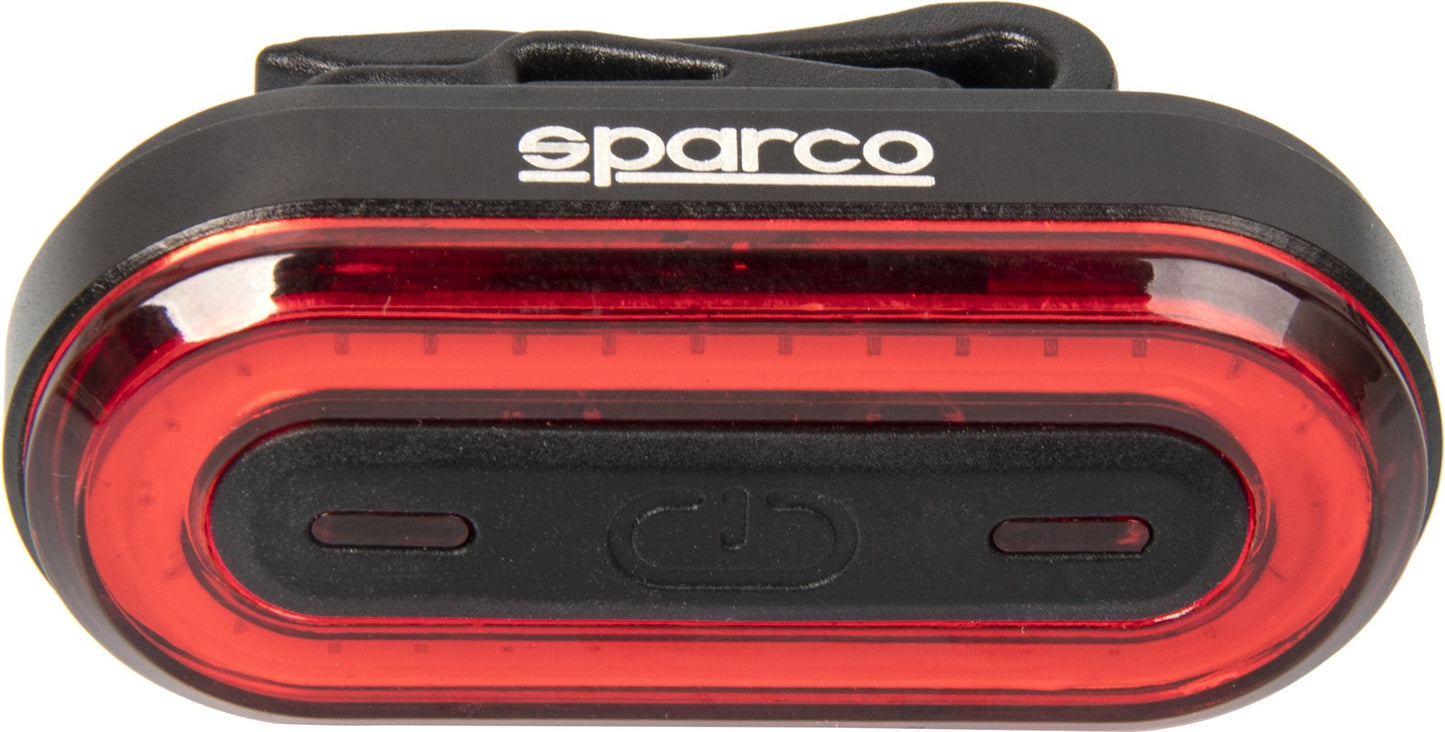 SPARCO Fanalino posterioreper bicicletta in alluminio e silicone impermeabile