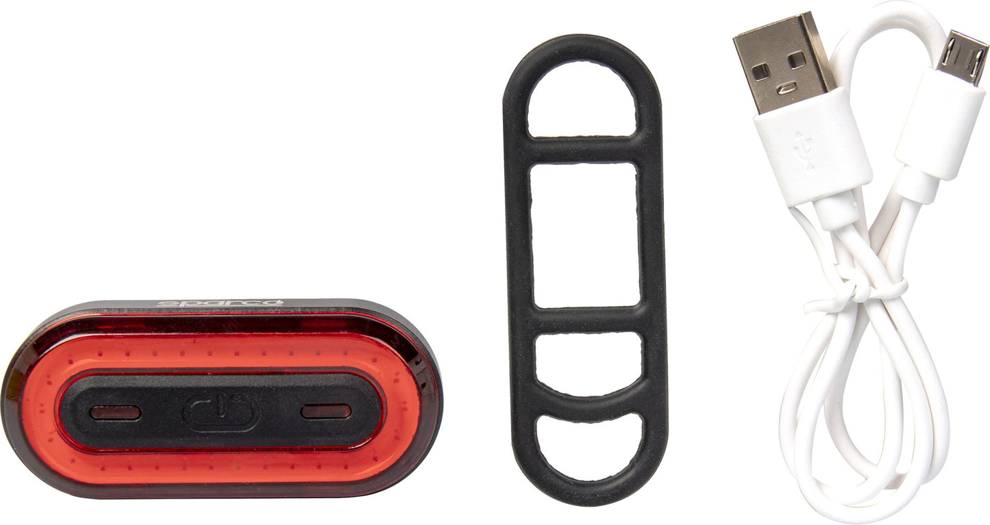 SPARCO Fanalino posterioreper bicicletta in alluminio e silicone impermeabile
