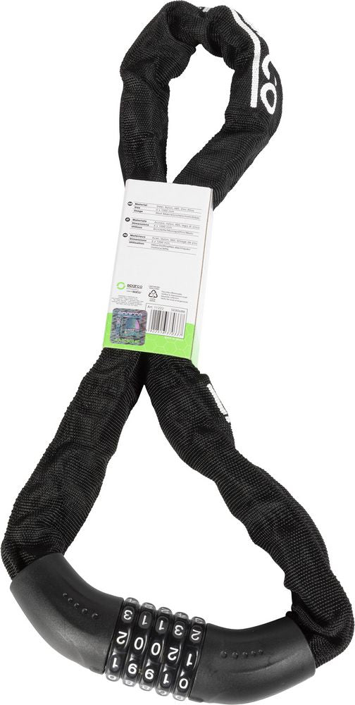 Lucchetto a catena per bicicletta nero con combinazione Sparco