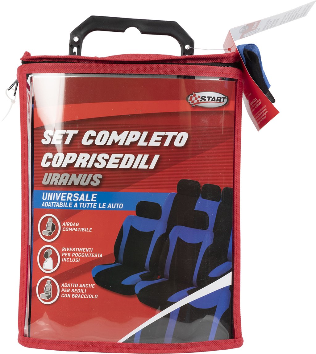 START Set completo Coprisedili e Poggiatesta Uranus - Nero e Blu - per tutte le