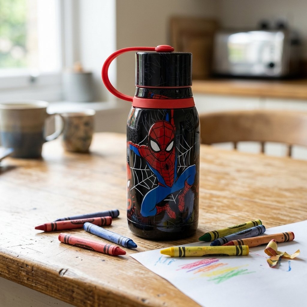 TATAWAY Marvel Borraccia nera per in acciaio inossidabile isolante 330 ml