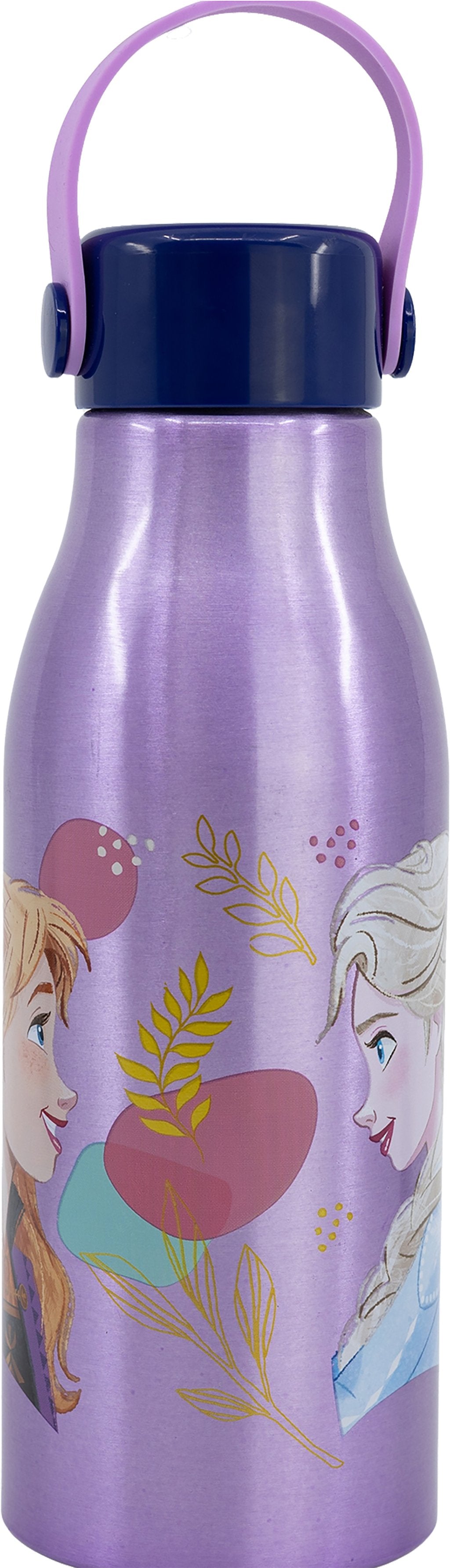 TATAWAY Disney Borraccia lilla per bambine in alluminio Frozen Elsa e Anna 760