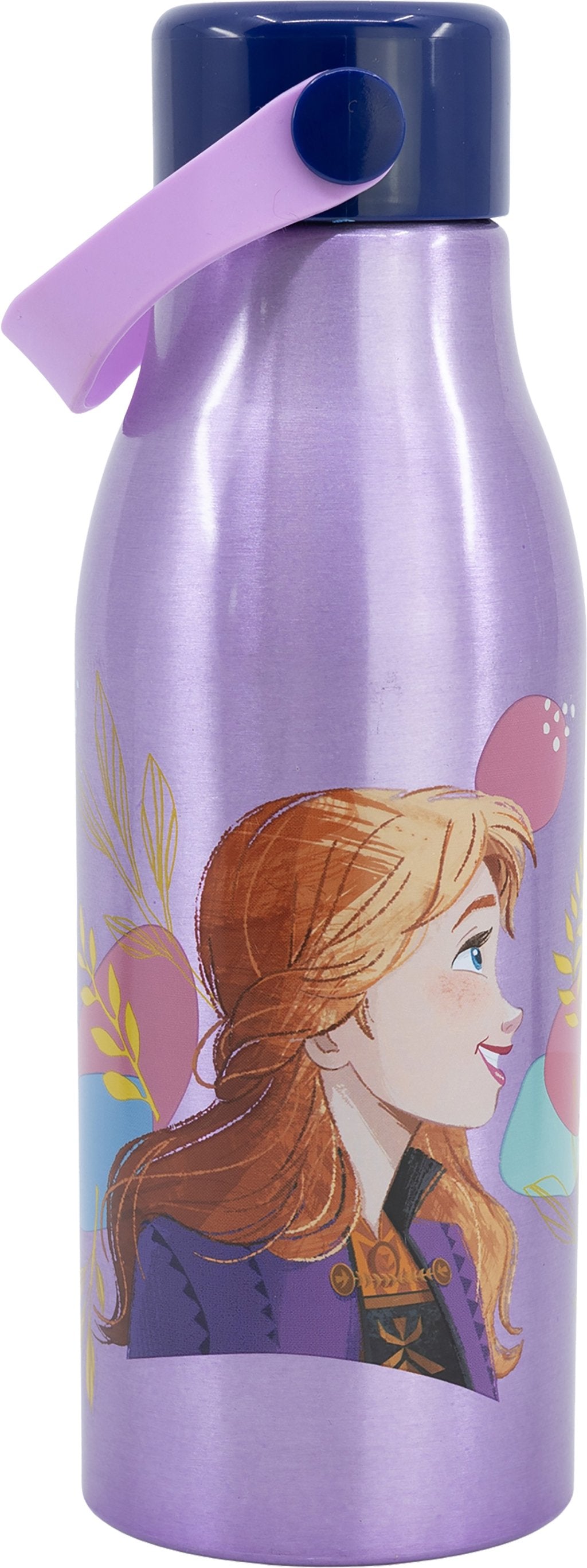 TATAWAY Disney Borraccia lilla per bambine in alluminio Frozen Elsa e Anna 760