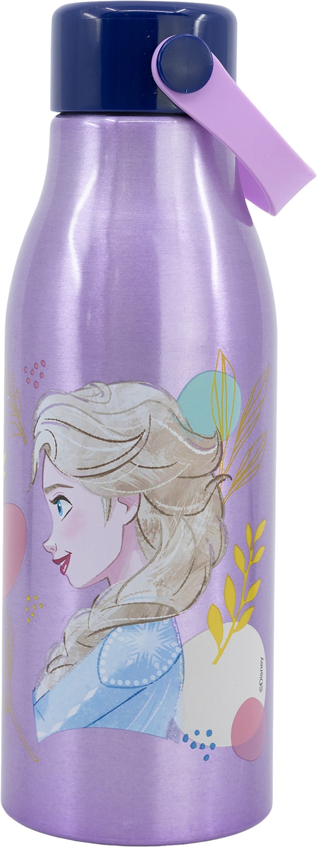 TATAWAY Disney Borraccia lilla per bambine in alluminio Frozen Elsa e Anna 760