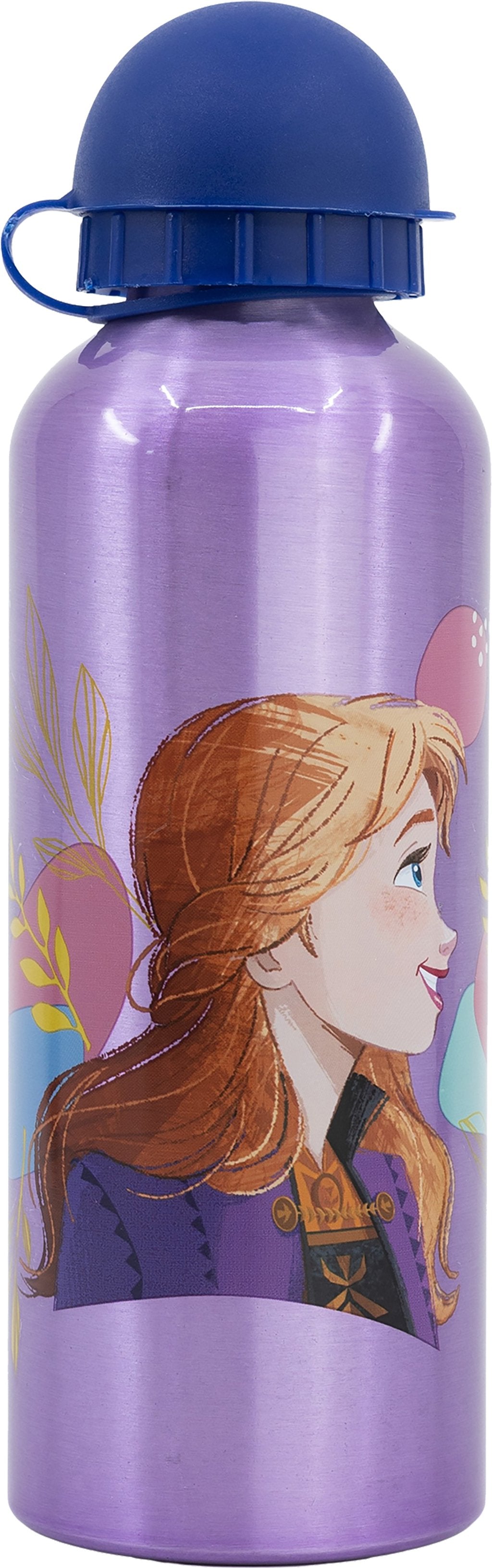 TATAWAY Disney Borraccia lilla per bambine in alluminio Frozen Elsa e Anna 530