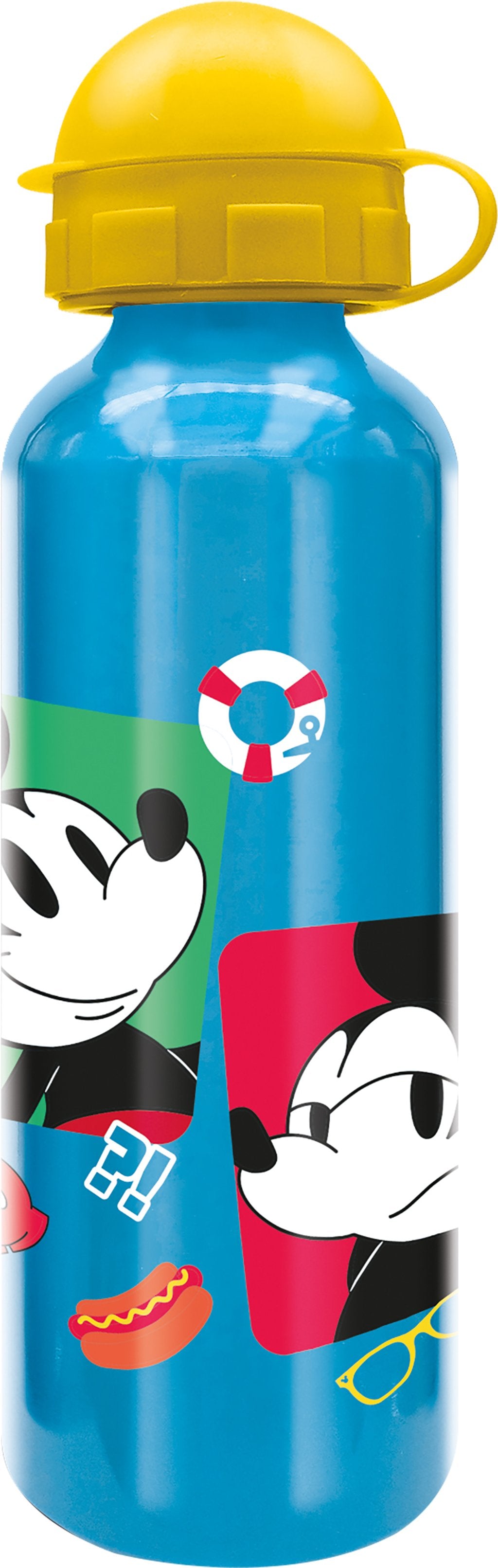 TATAWAY Disney Borraccia azzurra per bambini in alluminio Mickey Mouse Topolino