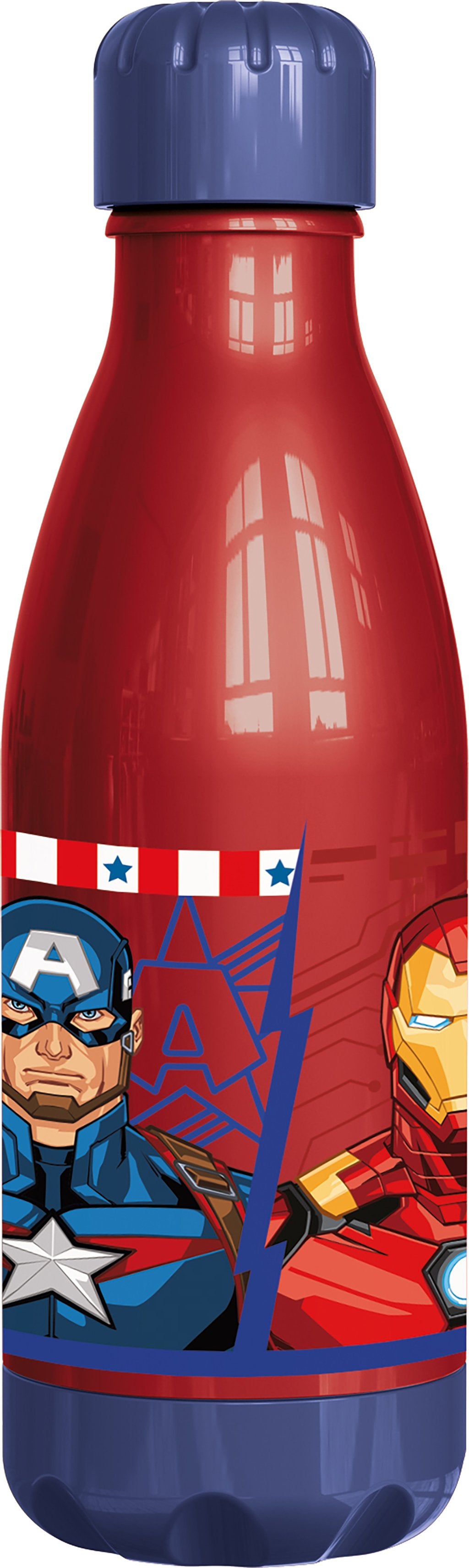 TATAWAY Marvel Borraccia rossa per bambini in plastica Avengers Iron Man Hulk