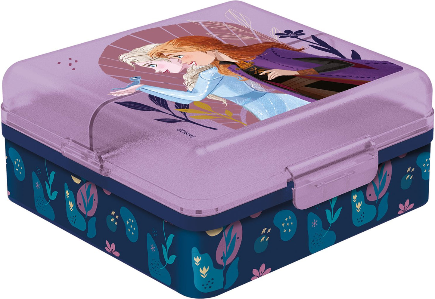 TATAWAY Disney Sandwich Box viola per bambine in plastica Frozen Elsa Anna