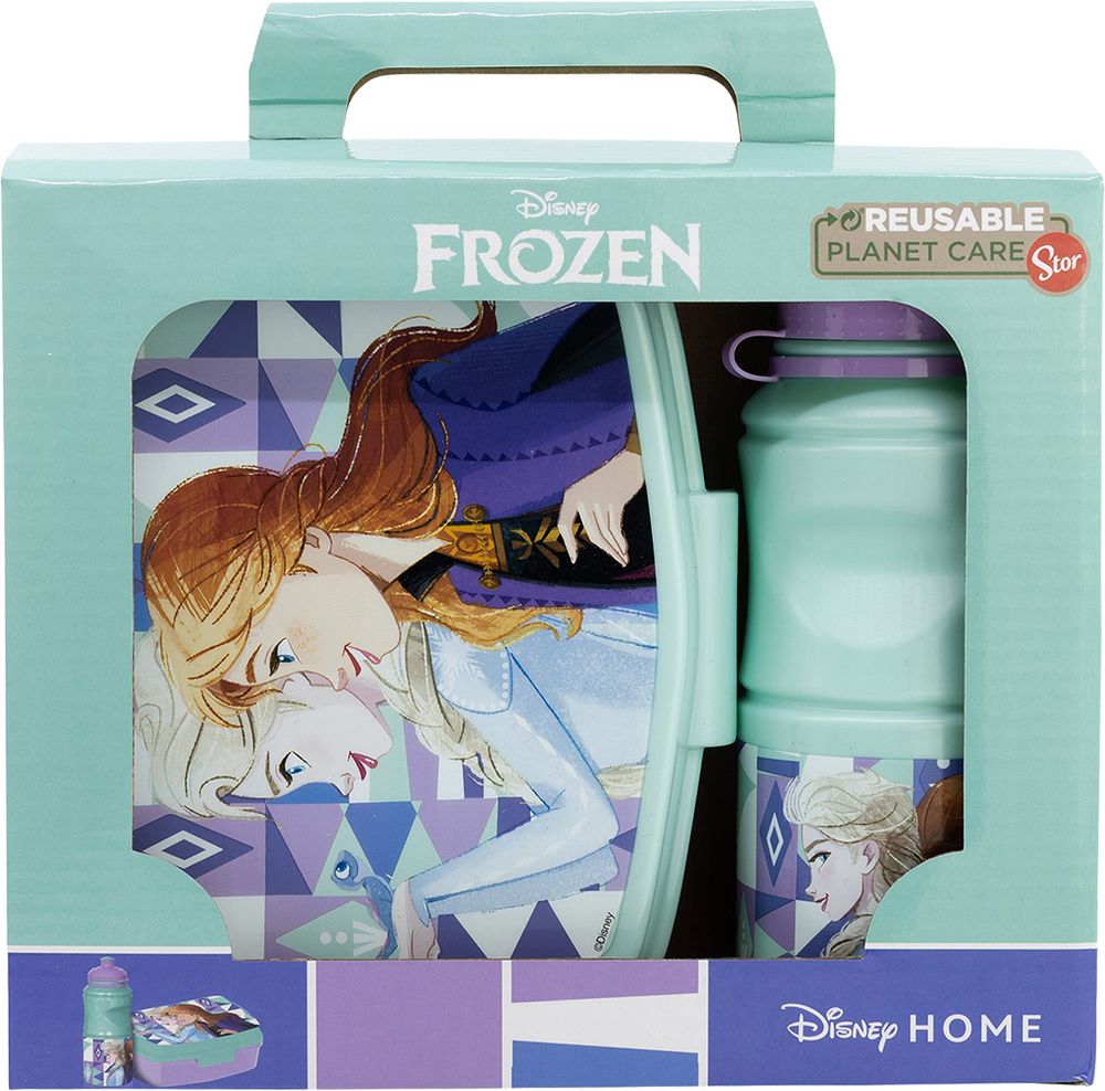 Set borraccia da 380 ml e Sandwich Box per bambini in plastica Frozen