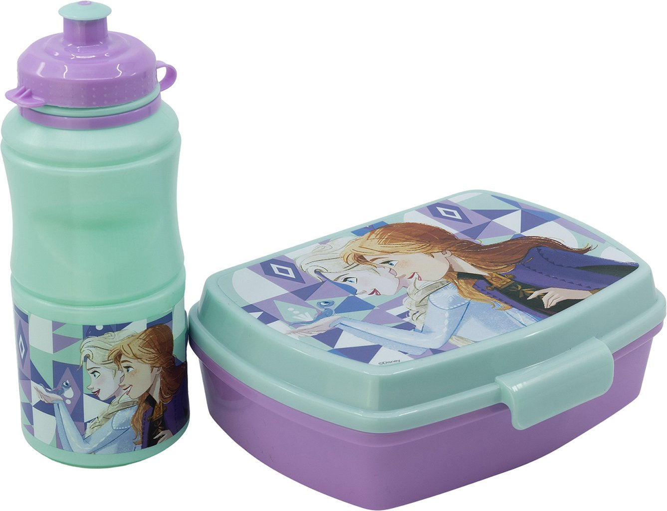 TATAWAY Disney Set borraccia da 380 ml e Sandwich Box azzurra per bambini