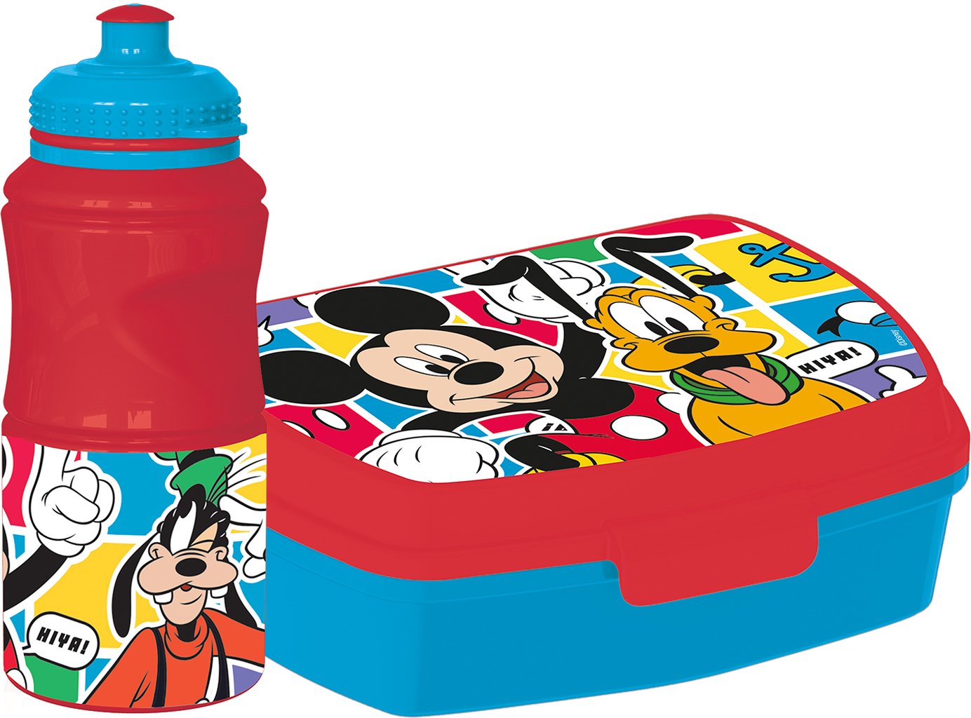 TATAWAY Disney Set borraccia da 380 ml e Sandwich Box rossa per bambini