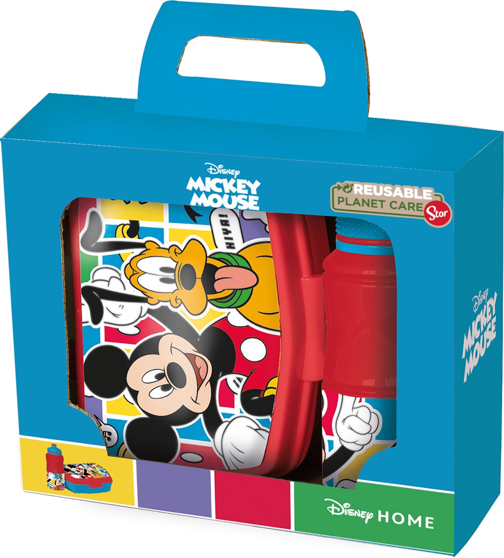 TATAWAY Disney Set borraccia da 380 ml e Sandwich Box rossa per bambini