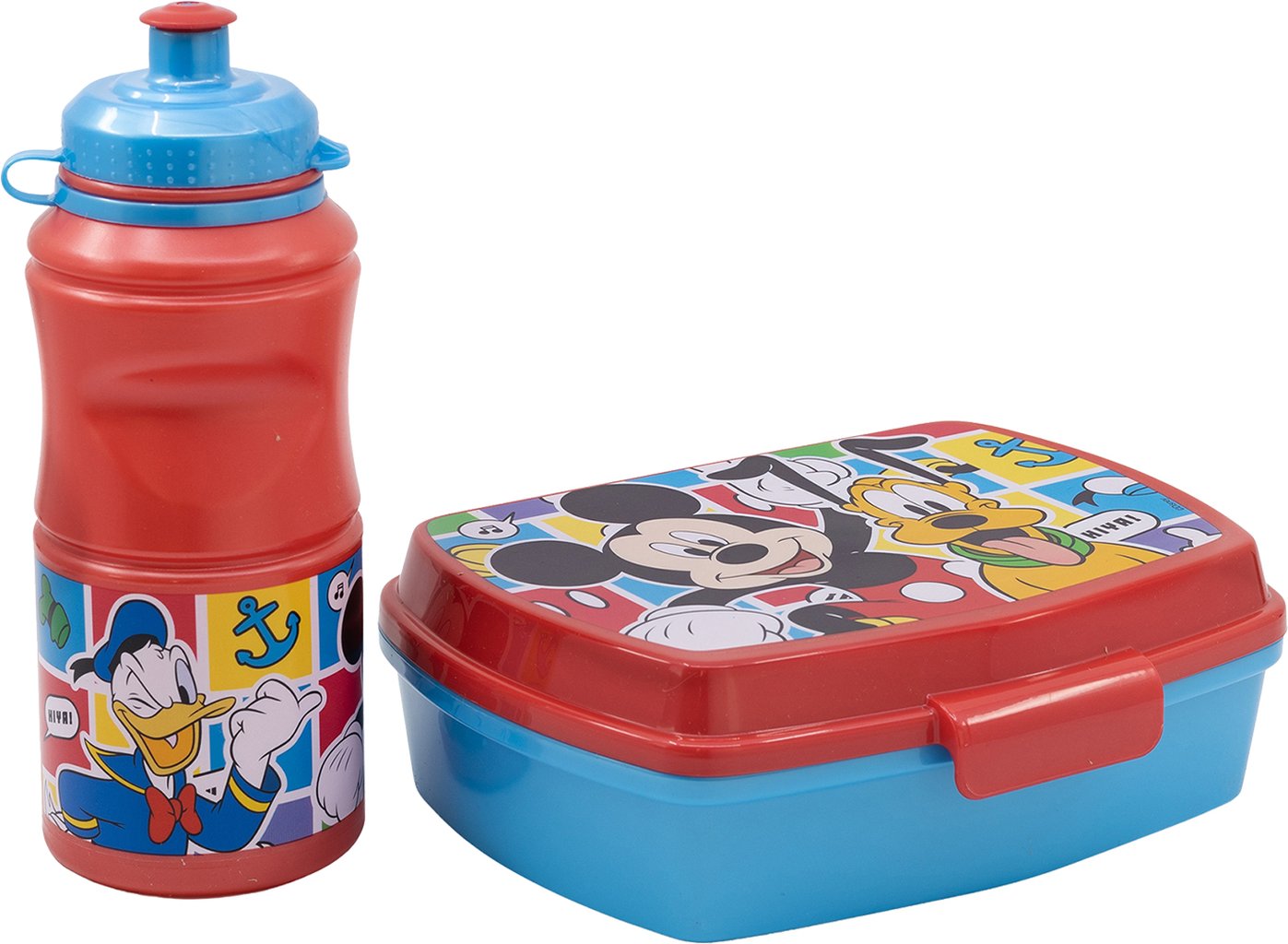 TATAWAY Disney Set borraccia da 380 ml e Sandwich Box rossa per bambini