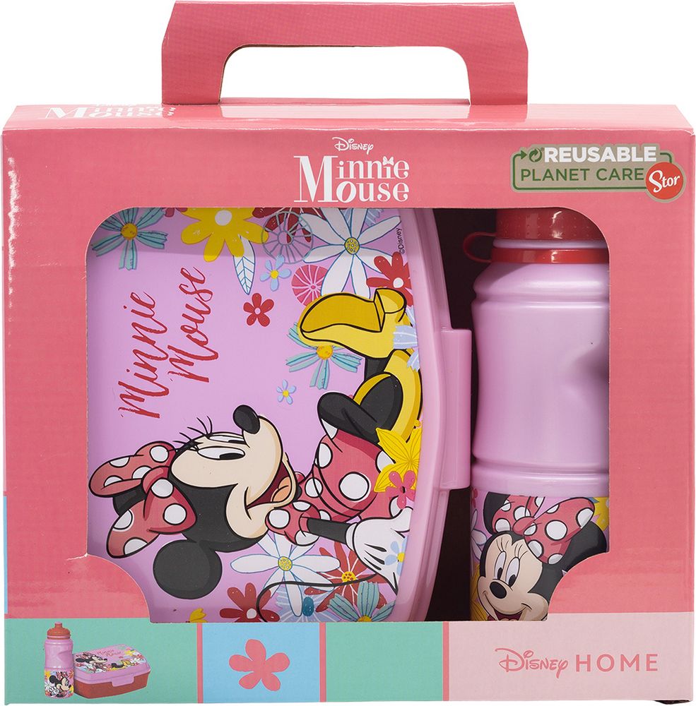 Set borraccia da 380 ml e Sandwich Box per bambini in plastica Minnie
