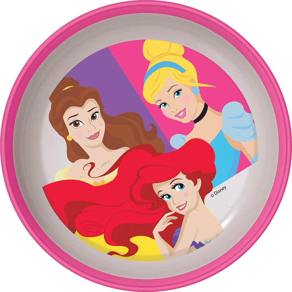TATAWAY Disney ciotola rosa e bianca per bambine in plastica Principesse