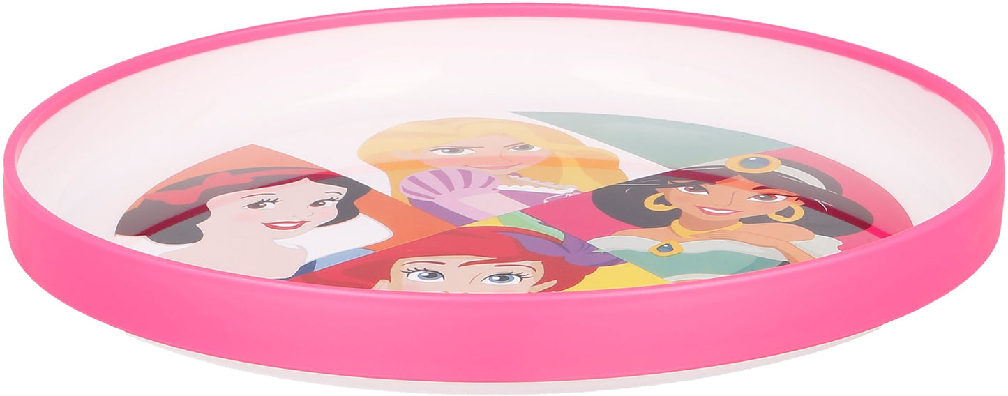 TATAWAY Disney Piatto piano bianco e rosa per bambine in plastica Principesse
