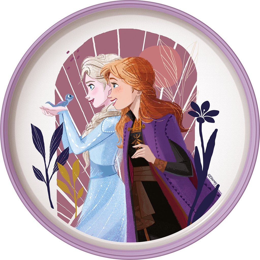 TATAWAY Disney Piatto piano bianco e lilla per bambine in plastica Frozen Elsa