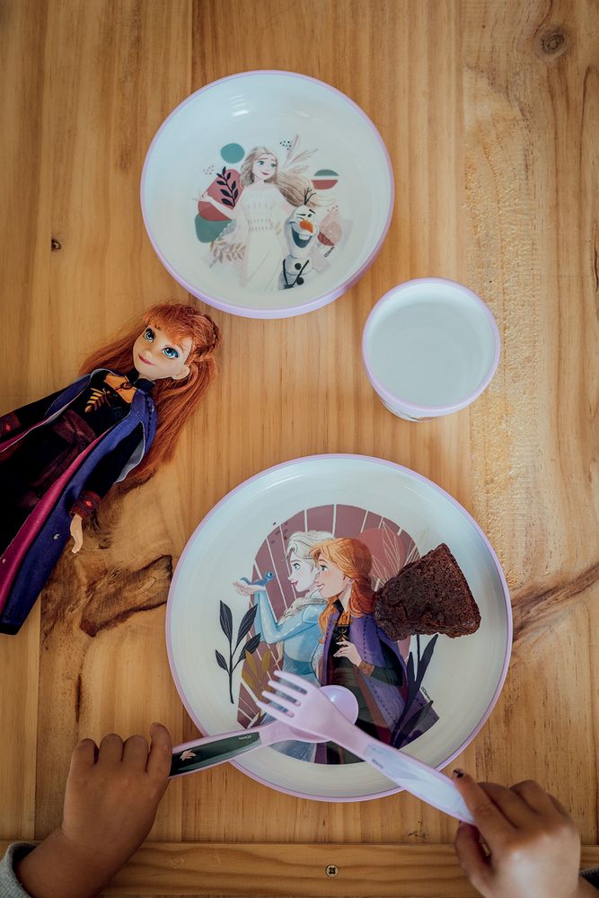 Piatto piano per bambine in plastica Frozen