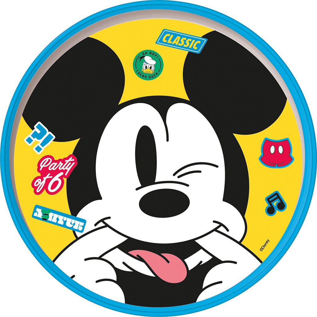 TATAWAY Disney Piatto piano bianco e azzurro per bambini in plastica Mickey