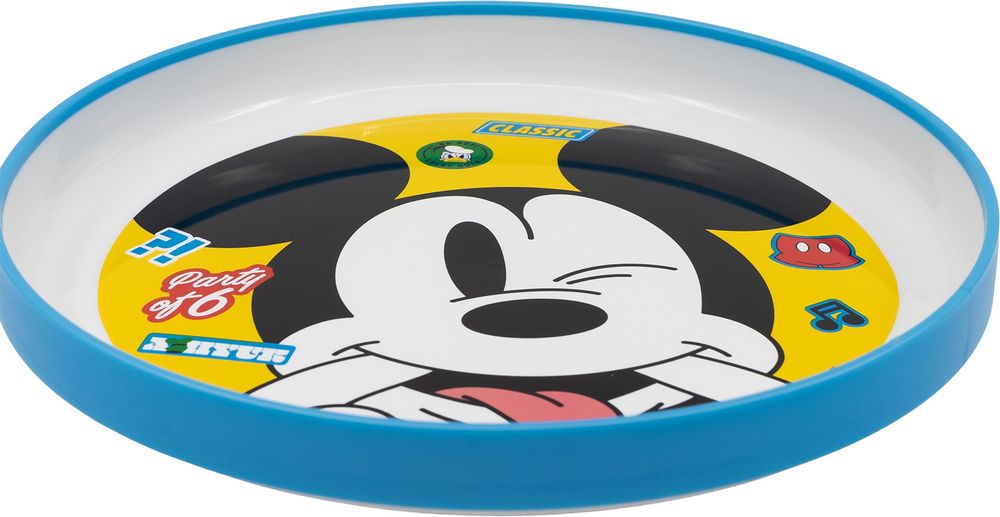 Piatto piano per bambini in plastica Mickey Mouse