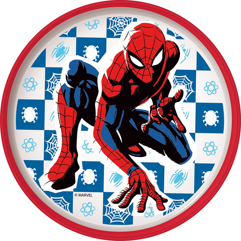 TATAWAY Marvel Piatto piano bianco e rosso per bambini in plastica Spiderman