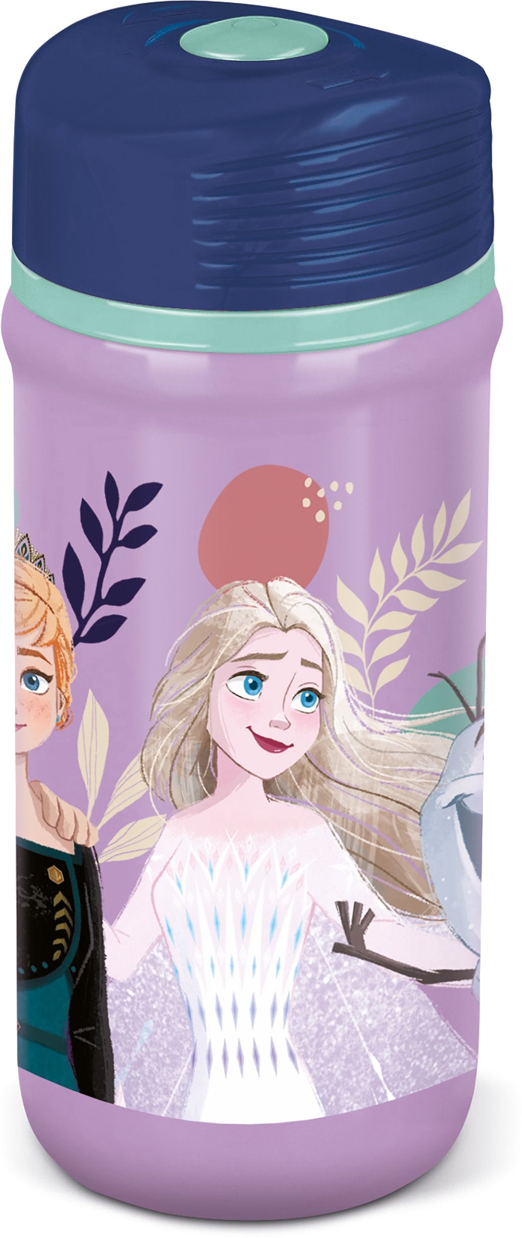 TATAWAY Disney Borraccia lilla e viola in plastica per bambini Elsa Anna Olaf