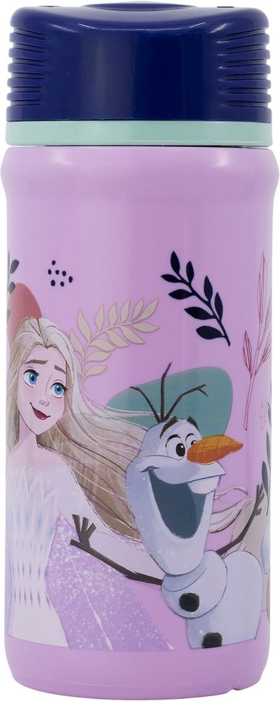 Borraccia 390 ml con chiusura antigoccia in plastica per bambine Frozen