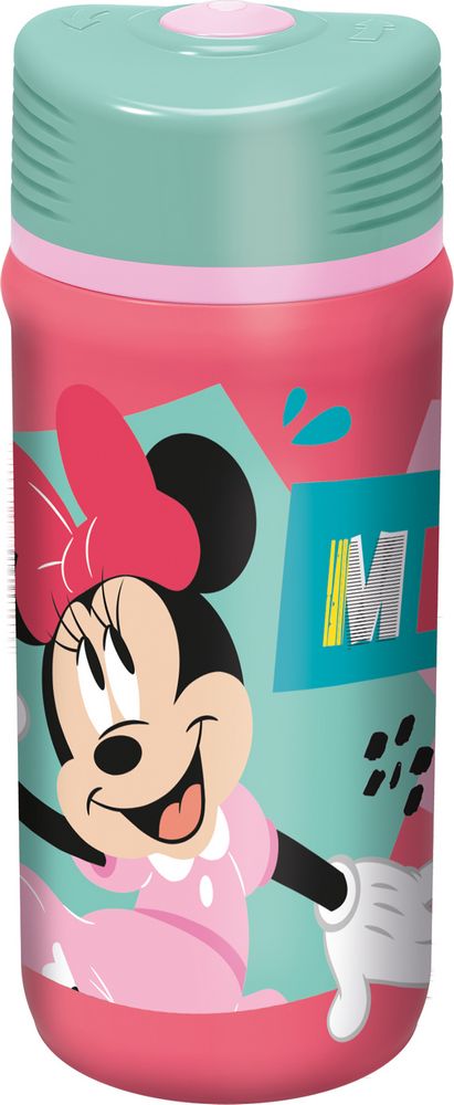 Borraccia 390 ml con chiusura antigoccia in plastica per bambine Minnie