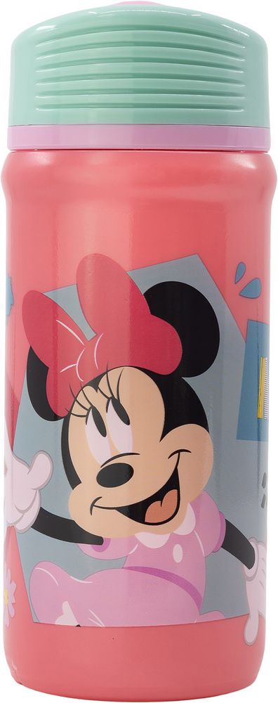 Borraccia 390 ml con chiusura antigoccia in plastica per bambine Minnie