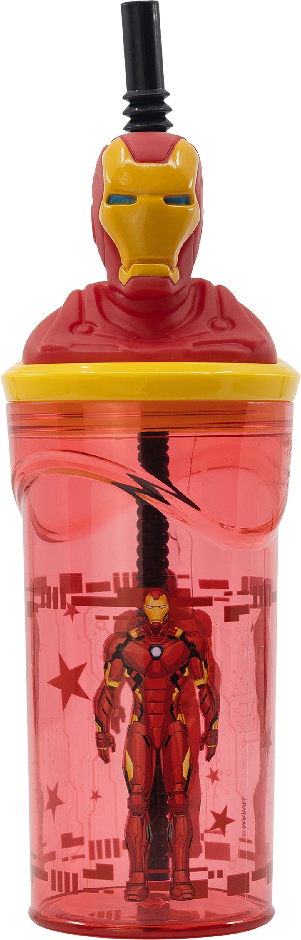 TATAWAY Marvel Bicchiere rosso per bambini in plastica Avengers Iron Man 360 ml