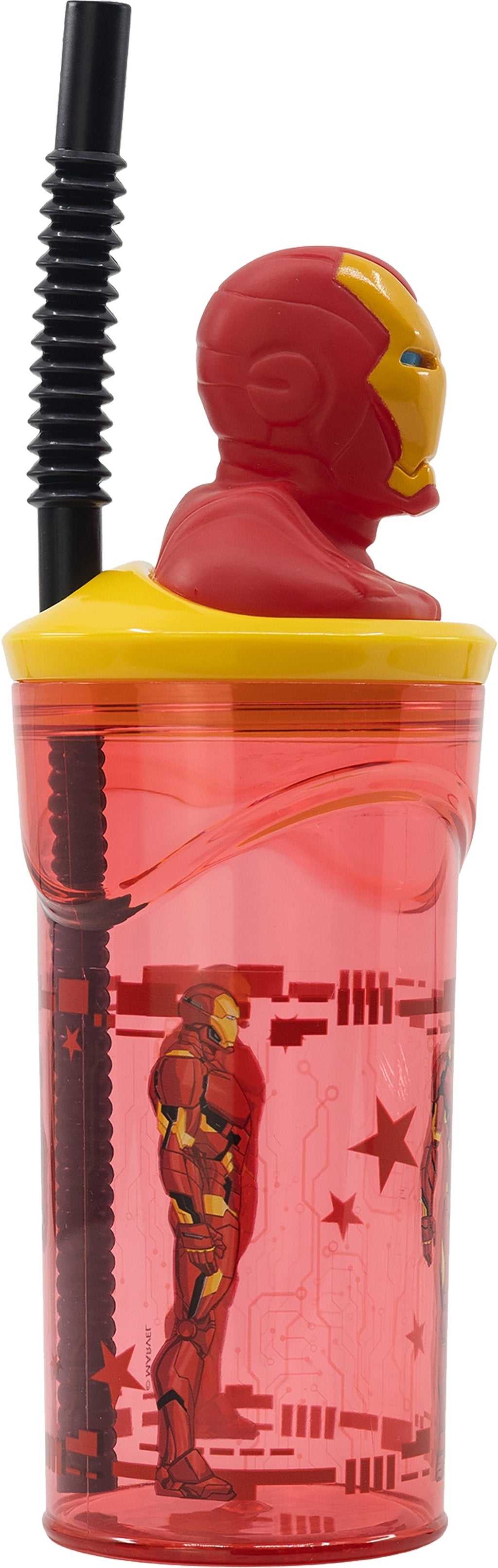 TATAWAY Marvel Bicchiere rosso per bambini in plastica Avengers Iron Man 360 ml