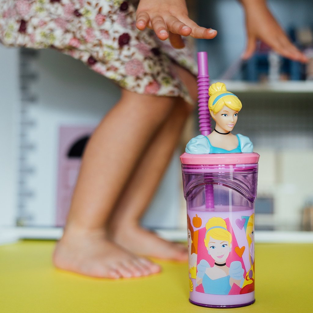 TATAWAY Disney Bicchiere viola per bambine in plastica Principesse Cenerentola