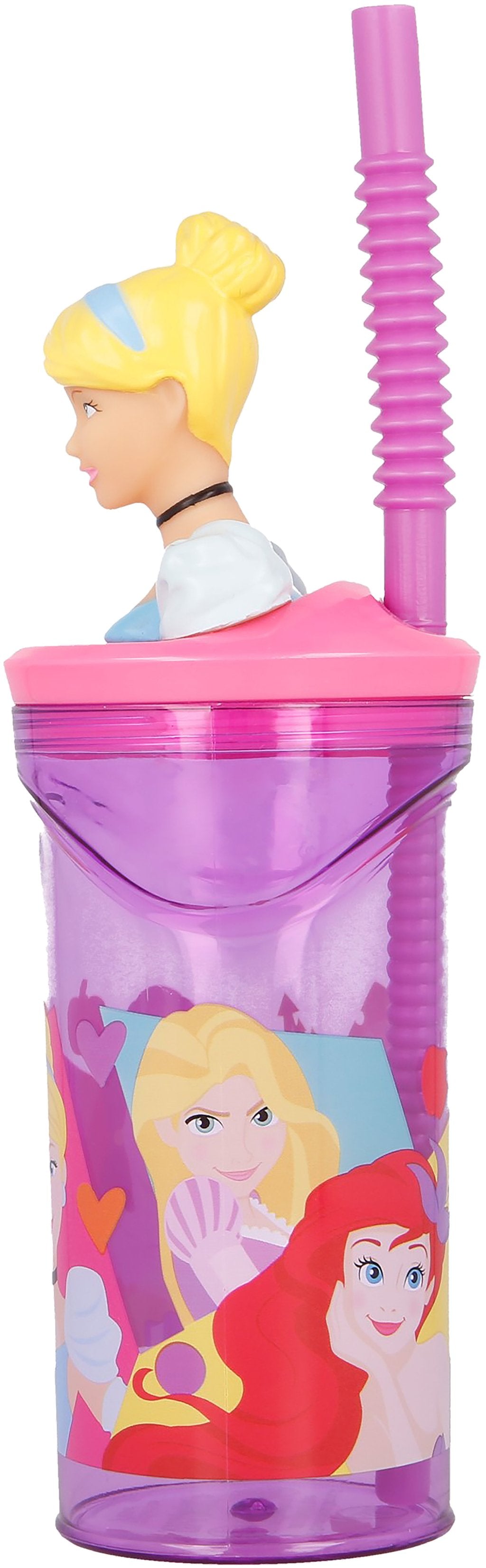 TATAWAY Disney Bicchiere viola per bambine in plastica Principesse Cenerentola