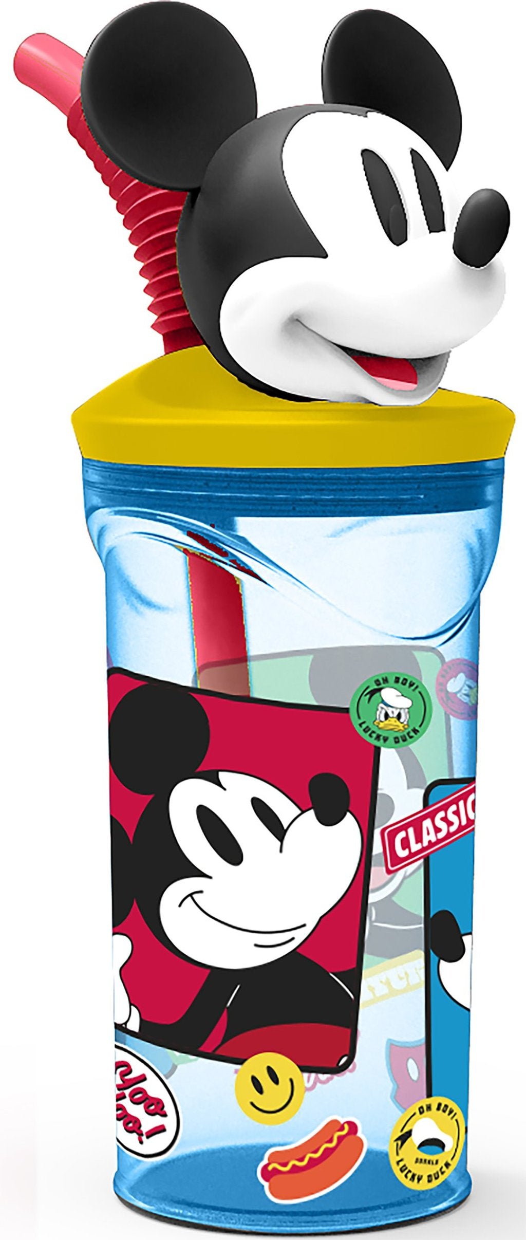 TATAWAY Disney Bicchiere azzurro per bambini in plastica riutilizzabile Mickey