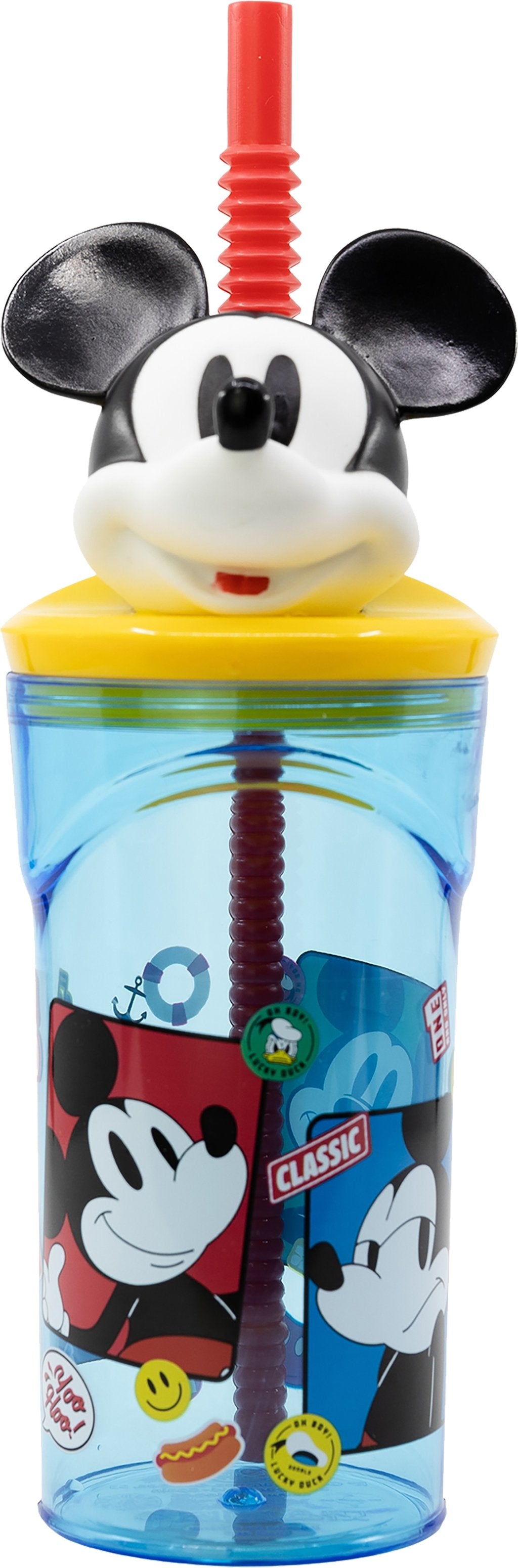 TATAWAY Disney Bicchiere azzurro per bambini in plastica riutilizzabile Mickey